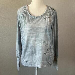 Chaser Scoopneck Long Sleeve TShirt Blue Print Size Small